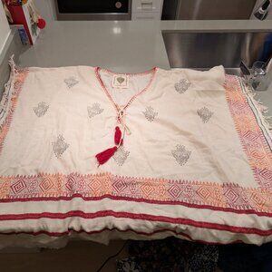 Anthropologie Z&L Women’s Floral Kaftan Tunic Resort Festival Boho Hippie Cover